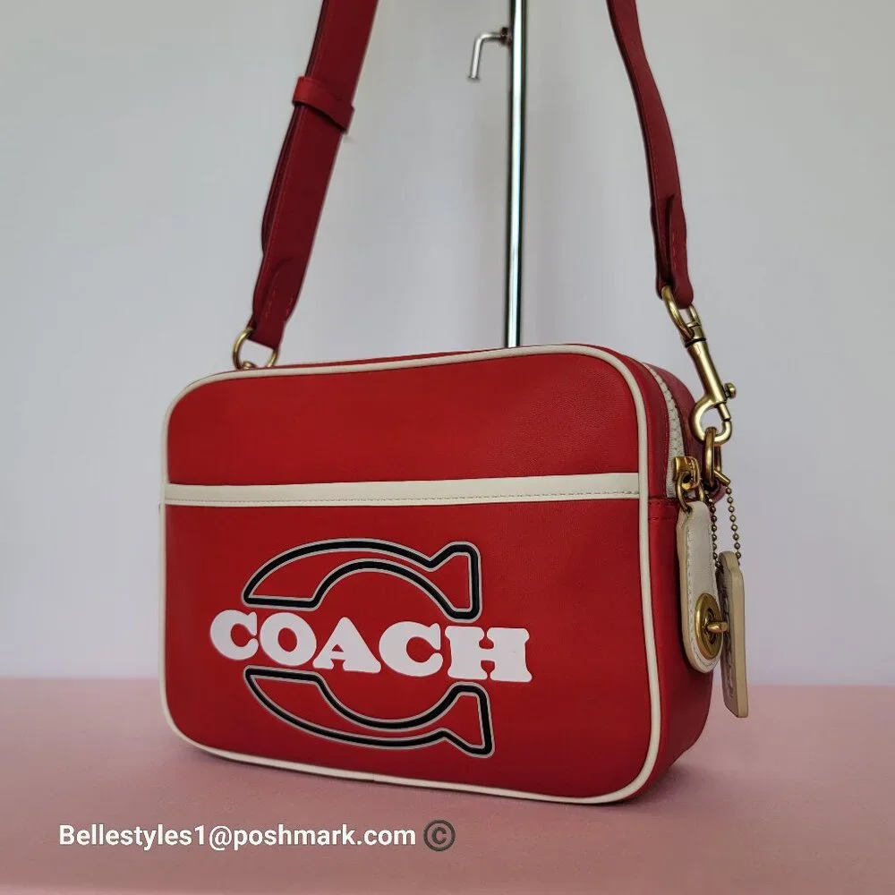 COACH Unisex 1941 Camera Glovetanned Leather with COACH Stamp Crossbody Bag⭐ - Picture 4 of 16